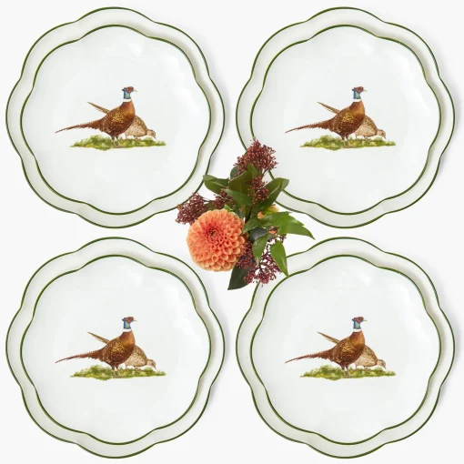 Mrs. Alice Scalloped Pheasant Dinner & Starter Plates (Set of 8)< Crockery Sets
