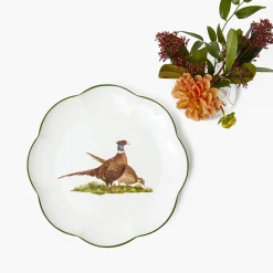 Mrs. Alice Scalloped Pheasant Dinner Plate< Dinner Plates