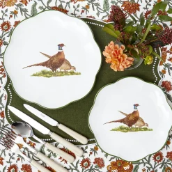 Mrs. Alice Scalloped Pheasant Dinner Plate< Dinner Plates