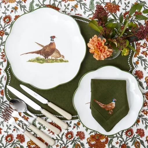 Mrs. Alice Scalloped Pheasant Dinner Plates (Set of 4)< Dinner Plates | Crockery Sets