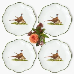 Mrs. Alice Scalloped Pheasant Starter Plates (Set of 4)< Starter Plates | Crockery Sets