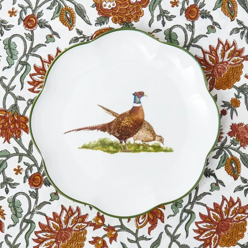 Mrs. Alice Scalloped Pheasant Starter Plates (Set of 4)< Starter Plates | Crockery Sets