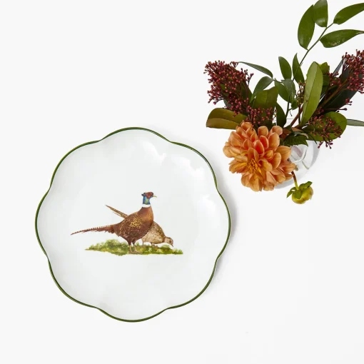 Mrs. Alice Scalloped Pheasant Starter Plates (Set of 4)< Starter Plates | Crockery Sets