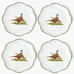 Mrs. Alice Scalloped Pheasant Starter Plates (Set of 4)< Starter Plates | Crockery Sets