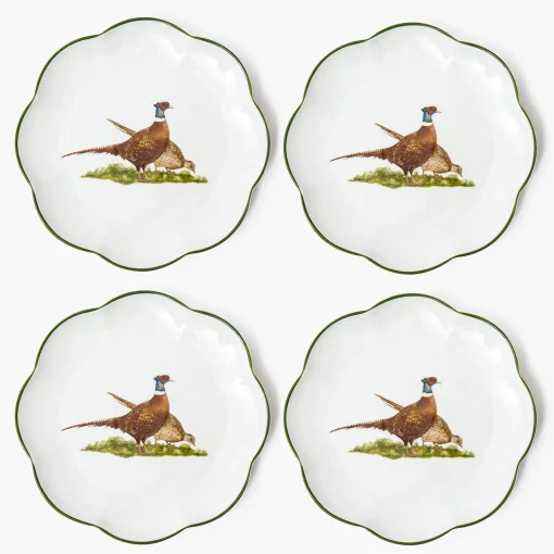 Mrs. Alice Scalloped Pheasant Starter Plates (Set of 4)< Starter Plates | Crockery Sets