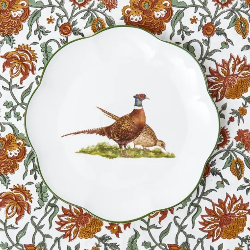 Mrs. Alice Scalloped Pheasant Starter Plate< Starter Plates