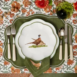 Mrs. Alice Scalloped Pheasant Starter Plates (Set of 4)< Starter Plates | Crockery Sets