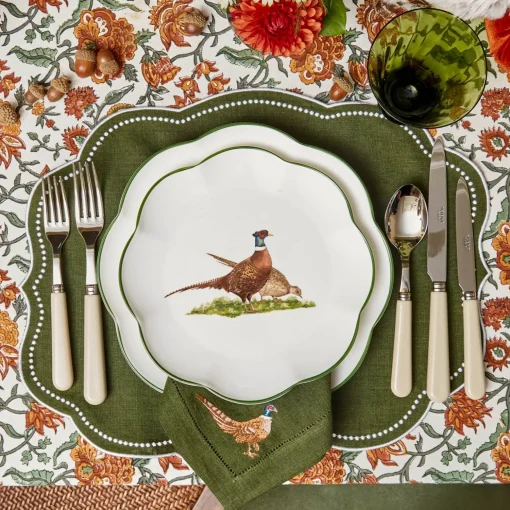Mrs. Alice Scalloped Pheasant Starter Plates (Set of 4)< Starter Plates | Crockery Sets
