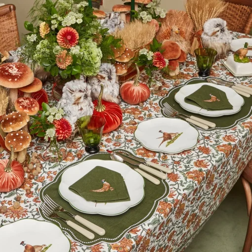 Mrs. Alice Scalloped Pheasant Starter Plates (Set of 4)< Starter Plates | Crockery Sets