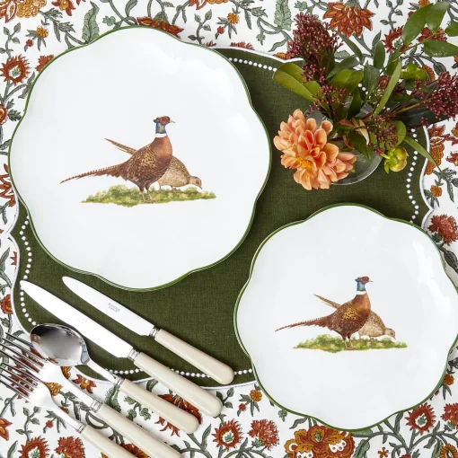 Mrs. Alice Scalloped Pheasant Starter Plates (Set of 4)< Starter Plates | Crockery Sets