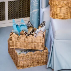 Mrs. Alice Scalloped Rattan Baskets (Set of 3)< For The Homemaker | Neutral Chic