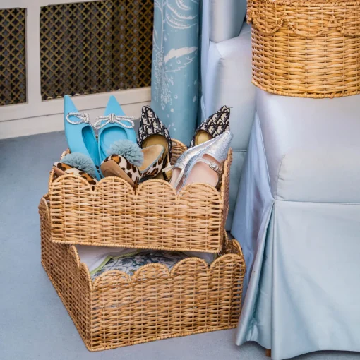 Mrs. Alice Scalloped Rattan Baskets (Set of 3)< For The Homemaker | Neutral Chic