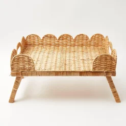 Mrs. Alice Scalloped Rattan Breakfast Tray< Trays | Trays