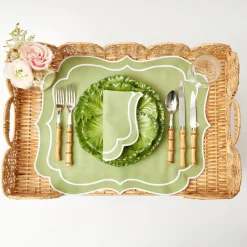 Mrs. Alice Scalloped Rattan Breakfast Tray< Trays | Trays