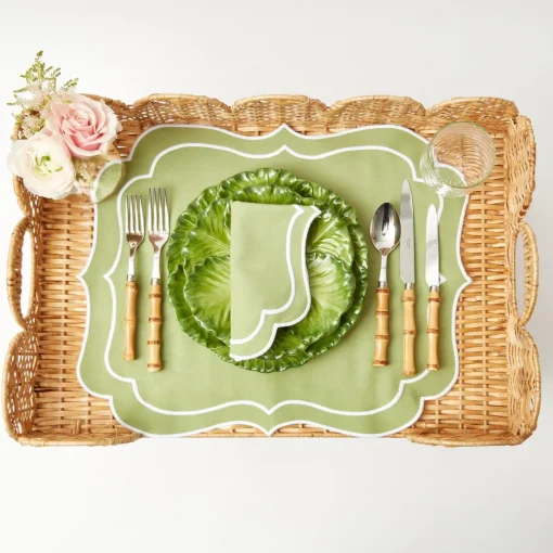 Mrs. Alice Scalloped Rattan Breakfast Tray< Trays | Trays