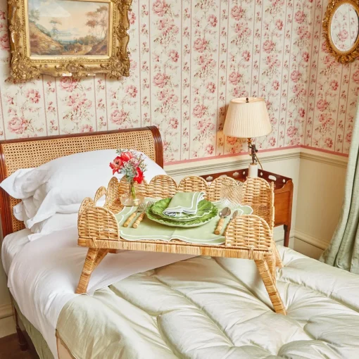 Mrs. Alice Scalloped Rattan Breakfast Tray< Trays | Trays