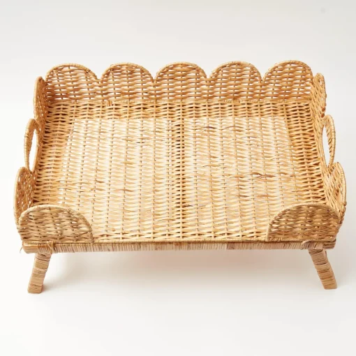 Mrs. Alice Scalloped Rattan Breakfast Tray< Trays | Trays