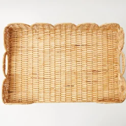 Mrs. Alice Scalloped Rattan Breakfast Tray< Trays | Trays