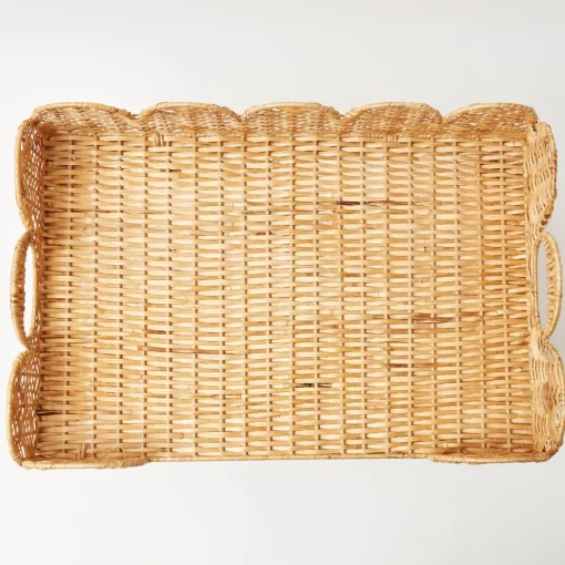 Mrs. Alice Scalloped Rattan Breakfast Tray< Trays | Trays
