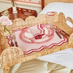 Mrs. Alice Scalloped Rattan Breakfast Tray< Trays | Trays