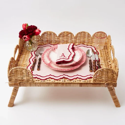 Mrs. Alice Scalloped Rattan Breakfast Tray< Trays | Trays