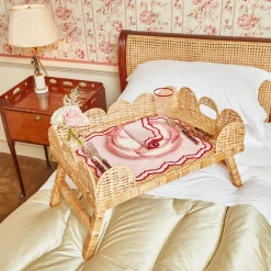 Mrs. Alice Scalloped Rattan Breakfast Tray< Trays | Trays