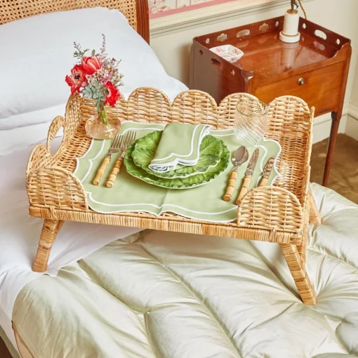 Mrs. Alice Scalloped Rattan Breakfast Tray< Trays | Trays