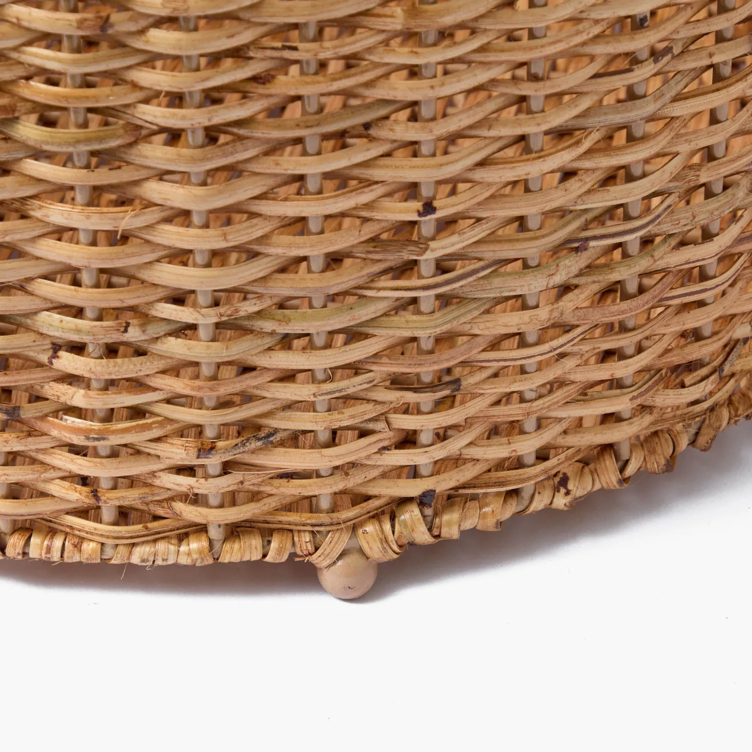 Mrs. Alice Scalloped Rattan Log Basket< For Him | Neutral Chic