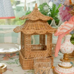 Mrs. Alice Scalloped Rattan Pagoda Lantern< Year-round Decorations | Spring Decorations