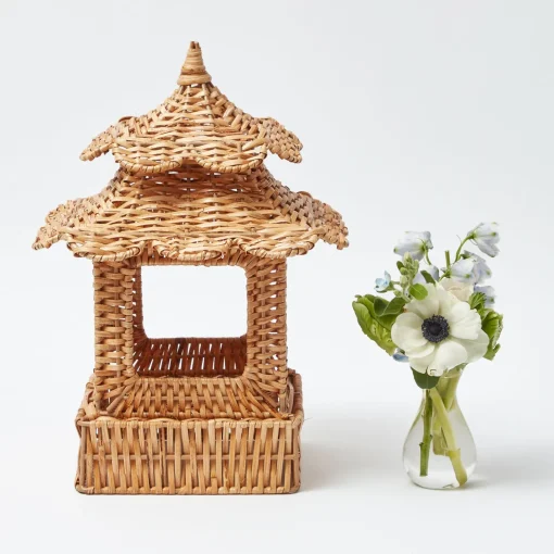 Mrs. Alice Scalloped Rattan Pagoda Lantern< Year-round Decorations | Spring Decorations