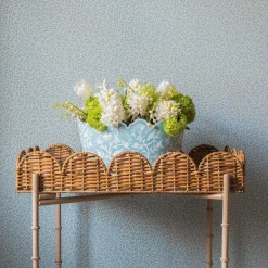 Mrs. Alice Scalloped Rattan Tray With Stand< Trays | Trays