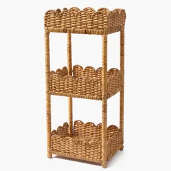 Mrs. Alice Scalloped Tiered Rattan Side Table< Furniture | Furniture