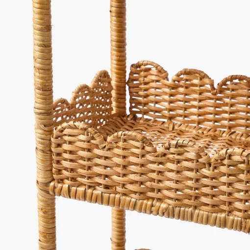 Mrs. Alice Scalloped Tiered Rattan Side Table< Furniture | Furniture