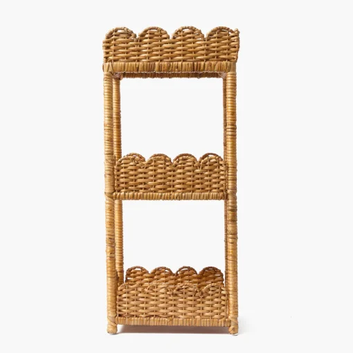 Mrs. Alice Scalloped Tiered Rattan Side Table< Furniture | Furniture