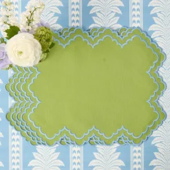 Mrs. Alice Scarlett Green & Blue Placemats (Set of 4)< Summer Table Linen | Placemats