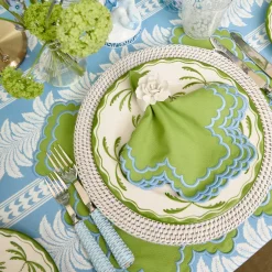 Mrs. Alice Scarlett Green & Blue Placemats (Set of 4)< Summer Table Linen | Placemats
