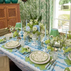 Mrs. Alice Scarlett Green & Blue Placemats & Napkins (Set of 4)< Summer Table Linen | Table Linen Sets