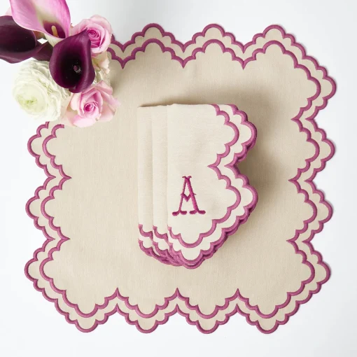 Mrs. Alice Scarlett Sand Placemats & Napkins (Set of 4)< Summer Table Linen | Table Linen Sets
