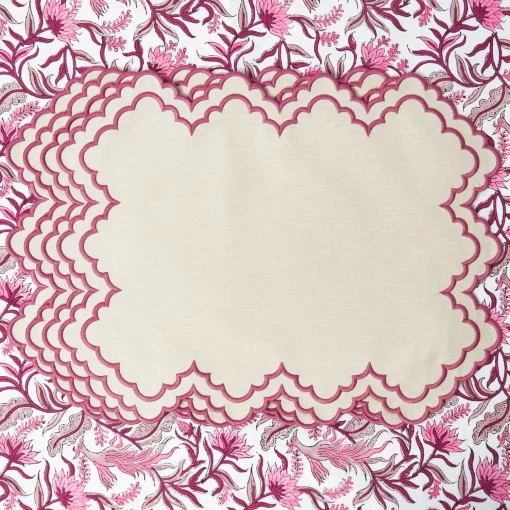 Mrs. Alice Scarlett Sand Placemats & Napkins (Set of 4)< Summer Table Linen | Table Linen Sets