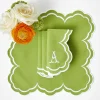 Mrs. Alice Serena Apple Green Scalloped Napkins (Set of 4)< Summer Table Linen | Napkins