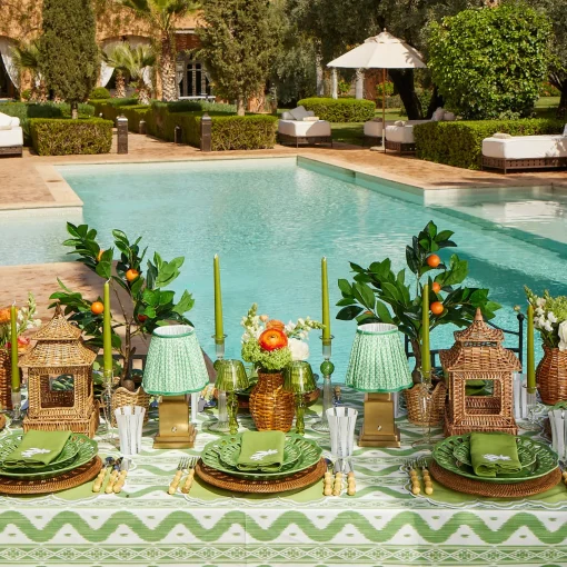 Mrs. Alice Serena Apple Green Scalloped Placemats (Set of 4)< Summer Table Linen | Placemats