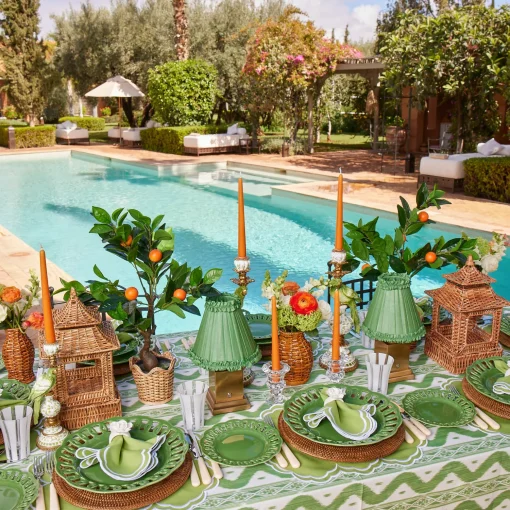 Mrs. Alice Serena Apple Green Scalloped Napkins (Set of 4)< Summer Table Linen | Napkins
