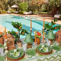 Mrs. Alice Serena Apple Green Scalloped Placemats (Set of 4)< Summer Table Linen | Placemats