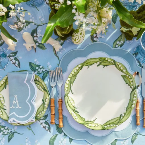 Mrs. Alice Serena Appliqué Blue Placemats & Napkins (Set of 4)< Table Linen Sets | Mrs. Alice Monogram