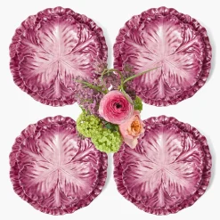 Mrs. Alice Serena Aubergine Cabbage Dinner & Starter Plates (Set of 8)< Summer Crockery | Crockery Sets