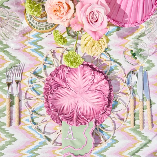 Mrs. Alice Serena Aubergine Cabbage Dinner & Starter Plates (Set of 8)< Summer Crockery | Crockery Sets