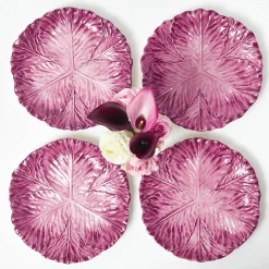 Mrs. Alice Serena Aubergine Cabbage Dinner Plates (Set of 4)< Summer Crockery | Dinner Plates