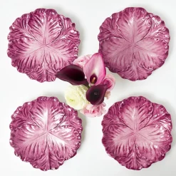 Mrs. Alice Serena Aubergine Cabbage Starter Plates (Set of 4)< Summer Crockery | Starter Plates