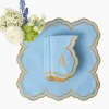 Mrs. Alice Serena Blue & Caramel Napkins (Set of 4)< Summer Table Linen | Napkins