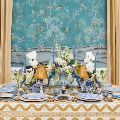 Mrs. Alice Serena Blue & Caramel Placemats (Set of 4)< Summer Table Linen | Placemats